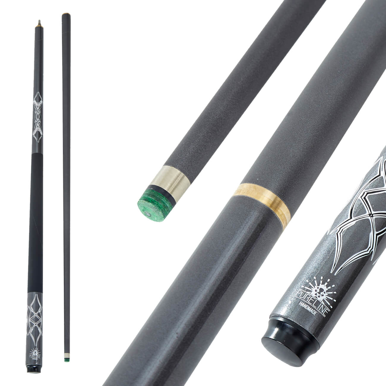 Pureline Storm Fibreglass 57-Inch 1/2 Joint British Pool Cue - Cloth&Pocket